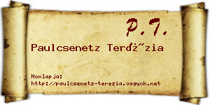 Paulcsenetz Terézia névjegykártya